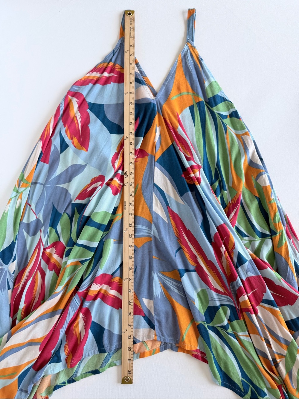Goa Beachwear by Japna XS Tropical Handkerchief Maxi Dress Swim Cover Up - Picture 8 of 9